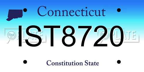 IST8720 Connecticut License Plate