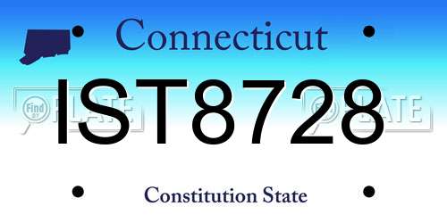 IST8728 Connecticut License Plate