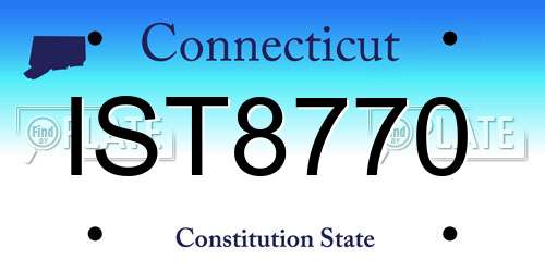 IST8770 Connecticut License Plate