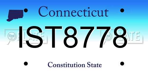 IST8778 Connecticut License Plate