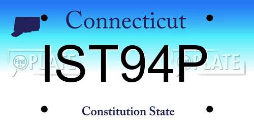 IST94P Connecticut License Plate