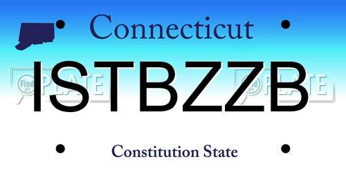 ISTBZZB Connecticut License Plate