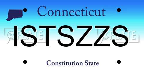 ISTSZZS Connecticut License Plate