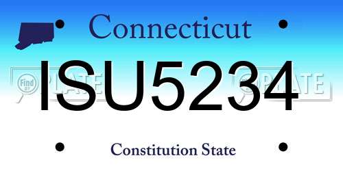 ISU5234 Connecticut License Plate