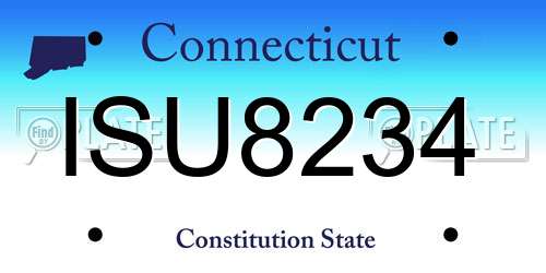 ISU8234 Connecticut License Plate