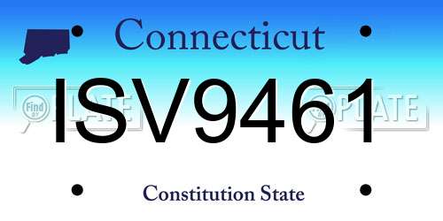 ISV9461 Connecticut License Plate
