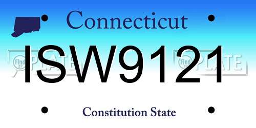 ISW9121 Connecticut License Plate