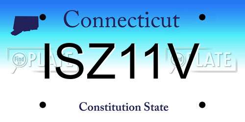 ISZ11V Connecticut License Plate