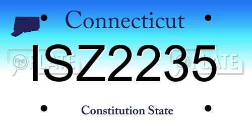 ISZ2235 Connecticut License Plate
