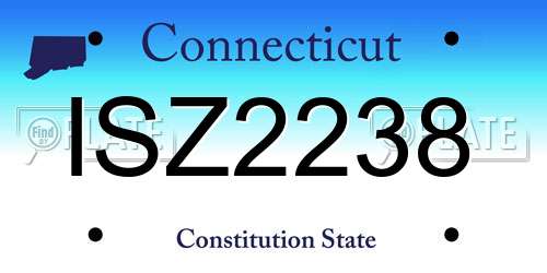 ISZ2238 Connecticut License Plate