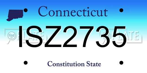 ISZ2735 Connecticut License Plate