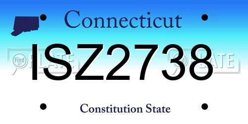 ISZ2738 Connecticut License Plate
