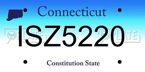 ISZ5220 Connecticut License Plate