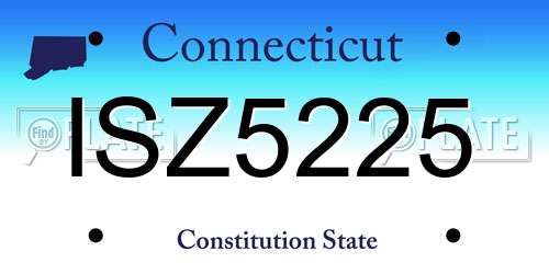 ISZ5225 Connecticut License Plate