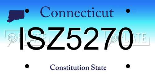 ISZ5270 Connecticut License Plate