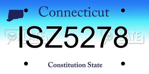 ISZ5278 Connecticut License Plate