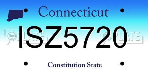 ISZ5720 Connecticut License Plate