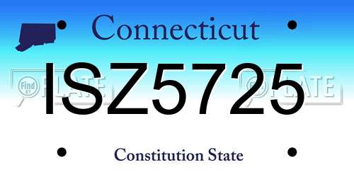 ISZ5725 Connecticut License Plate