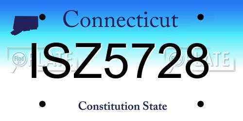 ISZ5728 Connecticut License Plate