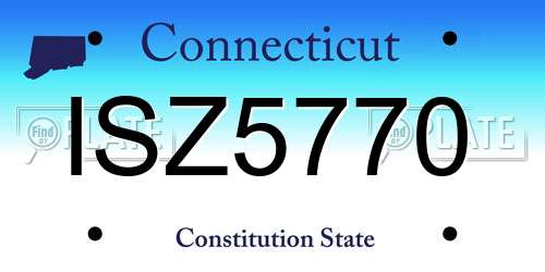 ISZ5770 Connecticut License Plate