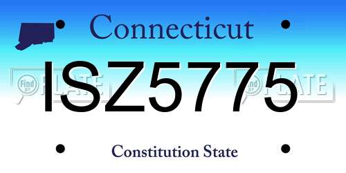 ISZ5775 Connecticut License Plate