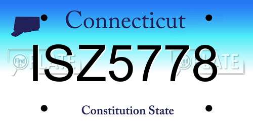 ISZ5778 Connecticut License Plate