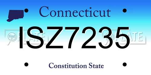 ISZ7235 Connecticut License Plate