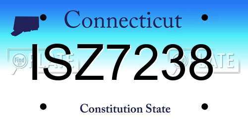 ISZ7238 Connecticut License Plate