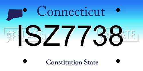 ISZ7738 Connecticut License Plate