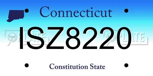 ISZ8220 Connecticut License Plate