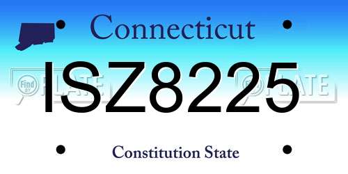 ISZ8225 Connecticut License Plate