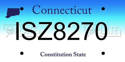 ISZ8270 Connecticut License Plate