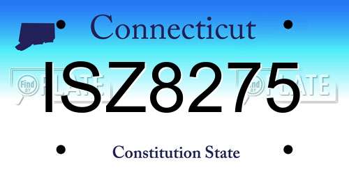 ISZ8275 Connecticut License Plate