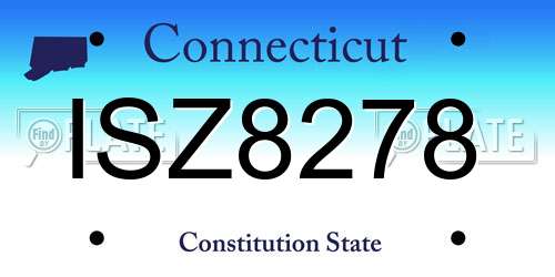 ISZ8278 Connecticut License Plate