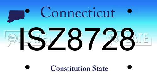 ISZ8728 Connecticut License Plate