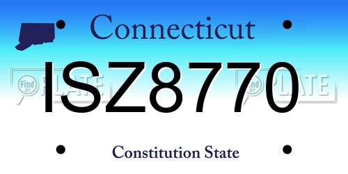 ISZ8770 Connecticut License Plate
