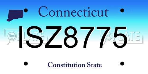 ISZ8775 Connecticut License Plate