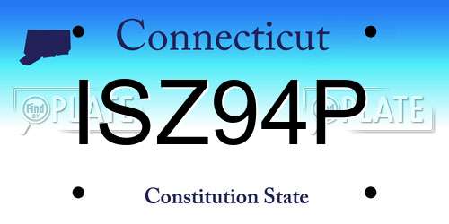 ISZ94P Connecticut License Plate