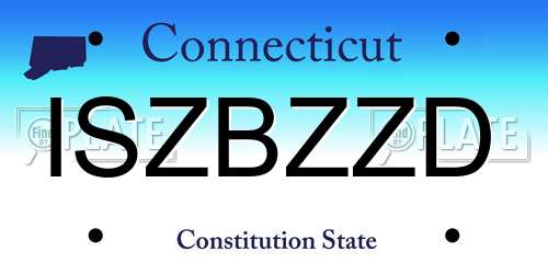 ISZBZZD Connecticut License Plate