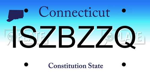 ISZBZZQ Connecticut License Plate