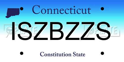 ISZBZZS Connecticut License Plate