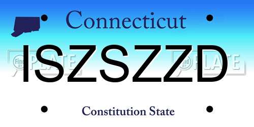 ISZSZZD Connecticut License Plate