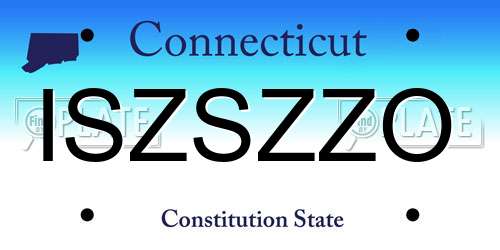 ISZSZZO Connecticut License Plate