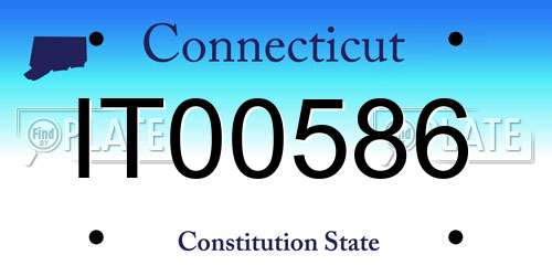 IT00586 Connecticut License Plate