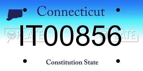 IT00856 Connecticut License Plate