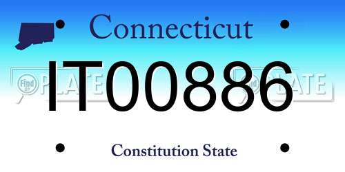 IT00886 Connecticut License Plate
