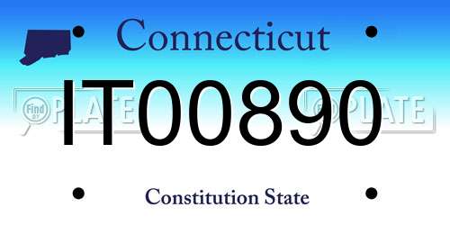 IT00890 Connecticut License Plate