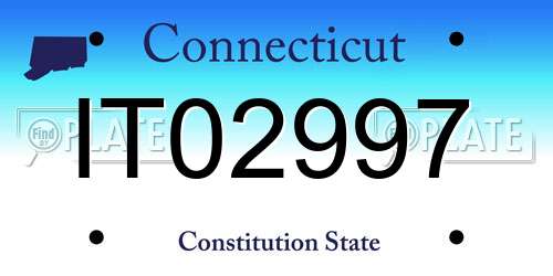 IT02997 Connecticut License Plate
