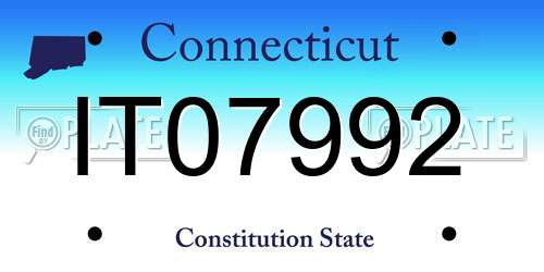 IT07992 Connecticut License Plate