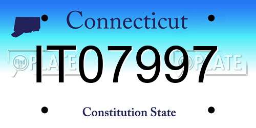IT07997 Connecticut License Plate